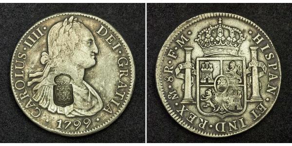 8 Real Virreinato de Nueva España (1519 - 1821) Plata Carlos IV de España (1748-1819)