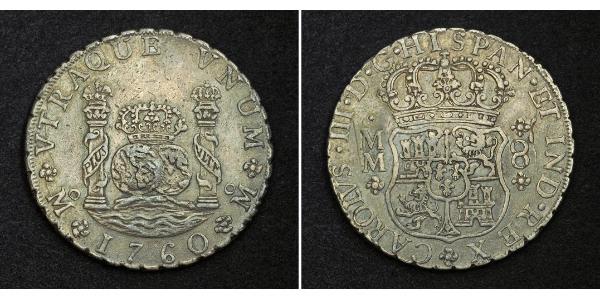 8 Real Virreinato de Nueva España (1519 - 1821) Plata Carlos III de España (1716 -1788)