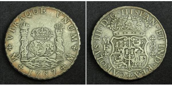 8 Real Virreinato de Nueva España (1519 - 1821) Plata Carlos III de España (1716 -1788)