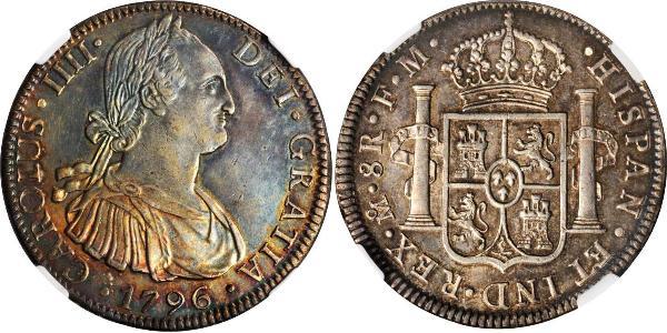 8 Real Virreinato de Nueva España (1519 - 1821) Plata Carlos IV de España (1748-1819)