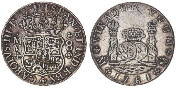 8 Real Virreinato de Nueva España (1519 - 1821) Plata Carlos III de España (1716 -1788)