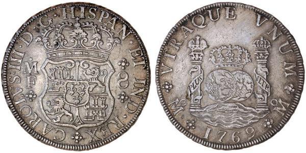 8 Real Virreinato de Nueva España (1519 - 1821) Plata Carlos III de España (1716 -1788)