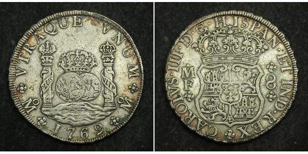 8 Real Virreinato de Nueva España (1519 - 1821) Plata Carlos III de España (1716 -1788)