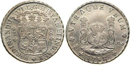 8 Real Chile Silber Ferdinand VI. von Spanien (1713-1759)