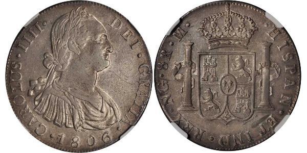 8 Real Guatemala Silber Karl IV (1748-1819)