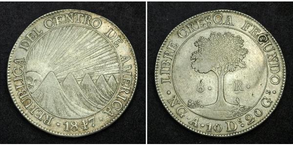 8 Real Guatemala / Zentralamerikanische Konföderation (1823 - 1838) Silber 