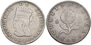 8 Real Kolumbien Silber 