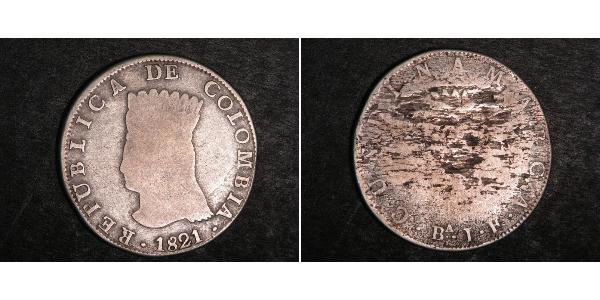 8 Real Kolumbien Silber 