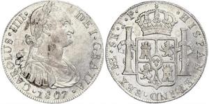 8 Real Peru Silber Karl IV (1748-1819)