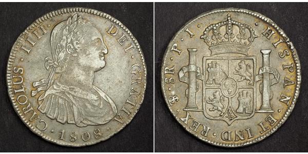 8 Real Peru Silber Karl IV (1748-1819)