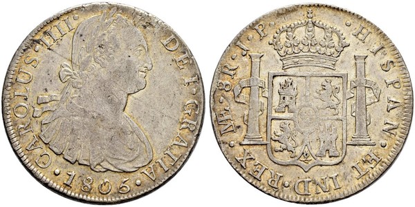 8 Real Peru Silber Karl IV (1748-1819)