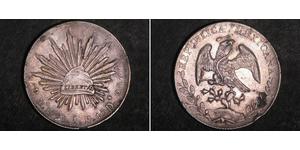 8 Real Second Federal Republic of Mexico (1846 - 1863) Silber 