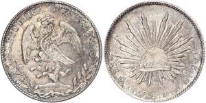 8 Real Second Federal Republic of Mexico (1846 - 1863) Silber 