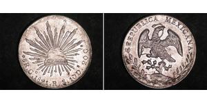 8 Real Second Federal Republic of Mexico (1846 - 1863) Silber 
