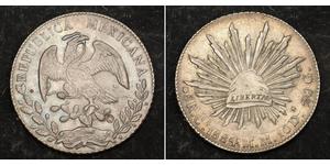 8 Real Second Federal Republic of Mexico (1846 - 1863) Silber 