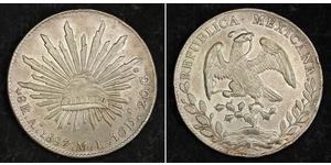8 Real Second Federal Republic of Mexico (1846 - 1863) Silber 