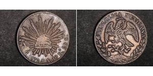 8 Real Second Federal Republic of Mexico (1846 - 1863) Silber 
