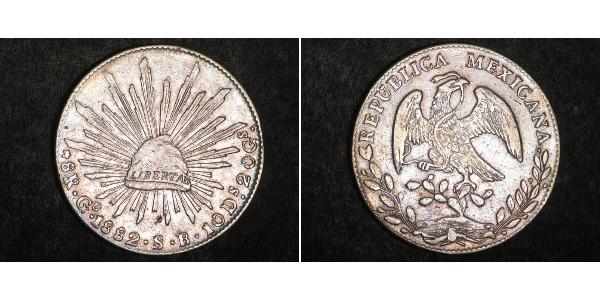 8 Real Second Federal Republic of Mexico (1846 - 1863) Silber 