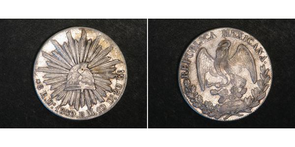 8 Real Second Federal Republic of Mexico (1846 - 1863) Silber 