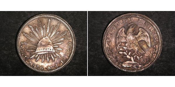 8 Real Second Federal Republic of Mexico (1846 - 1863) Silber 