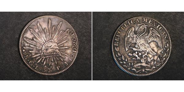 8 Real Second Federal Republic of Mexico (1846 - 1863) Silber 