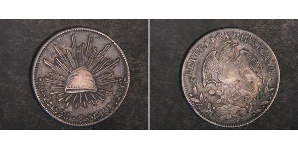 8 Real Second Federal Republic of Mexico (1846 - 1863) Silber 