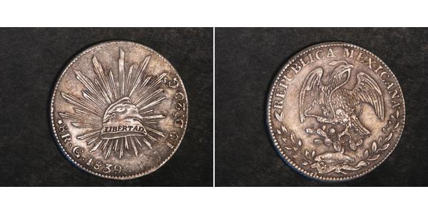 8 Real Second Federal Republic of Mexico (1846 - 1863) Silber 