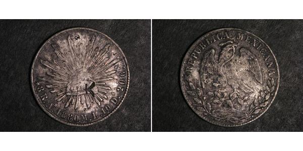 8 Real Second Federal Republic of Mexico (1846 - 1863) Silber 