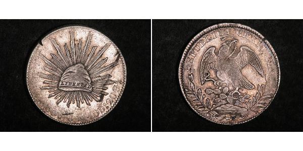 8 Real Second Federal Republic of Mexico (1846 - 1863) Silber 
