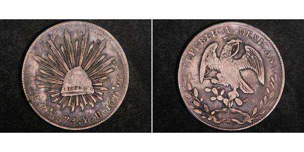 8 Real Second Federal Republic of Mexico (1846 - 1863) Silber 