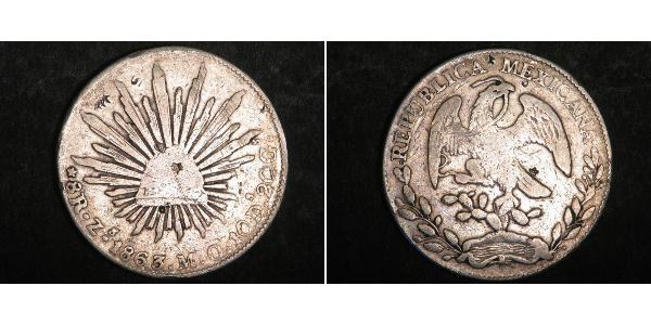 8 Real Second Federal Republic of Mexico (1846 - 1863) Silber 