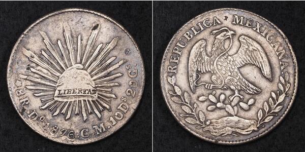 8 Real Second Federal Republic of Mexico (1846 - 1863) Silber 