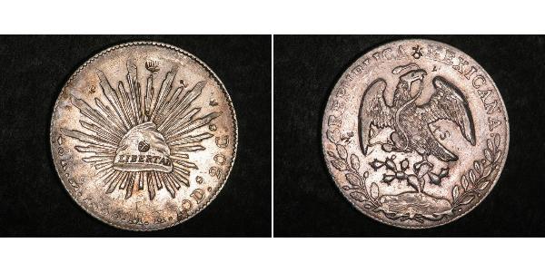 8 Real Second Federal Republic of Mexico (1846 - 1863) Silber 