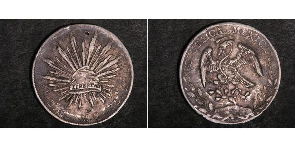 8 Real Second Federal Republic of Mexico (1846 - 1863) Silber 