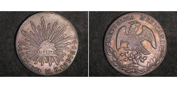8 Real Second Federal Republic of Mexico (1846 - 1863) Silber 