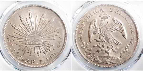 8 Real Second Federal Republic of Mexico (1846 - 1863) Silber 