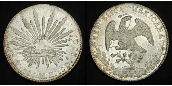 8 Real Second Federal Republic of Mexico (1846 - 1863) Silber 