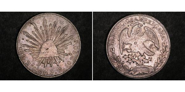8 Real Second Federal Republic of Mexico (1846 - 1863) Silber 