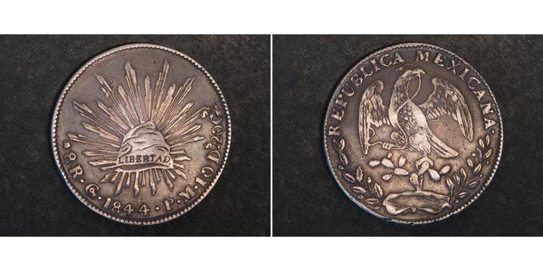 8 Real Second Federal Republic of Mexico (1846 - 1863) Silber 