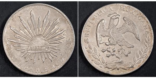 8 Real Second Federal Republic of Mexico (1846 - 1863) Silber 