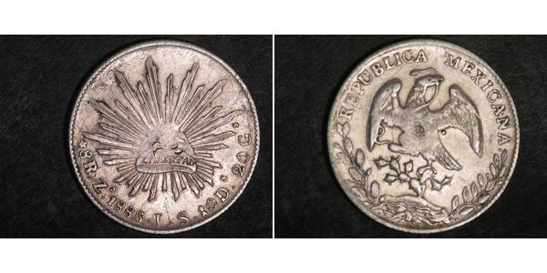 8 Real Second Federal Republic of Mexico (1846 - 1863) Silber 