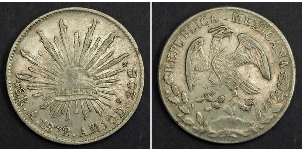 8 Real Second Federal Republic of Mexico (1846 - 1863) Silber 