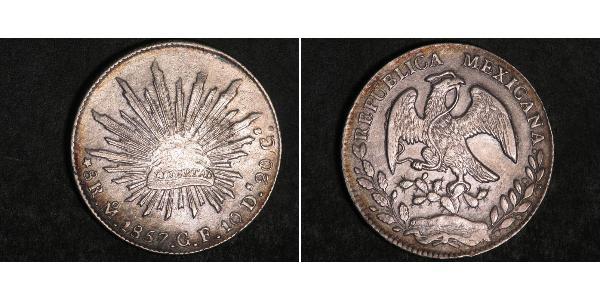 8 Real Second Federal Republic of Mexico (1846 - 1863) Silber 