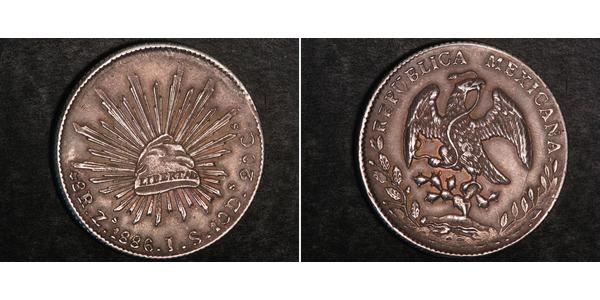 8 Real Second Federal Republic of Mexico (1846 - 1863) Silber 