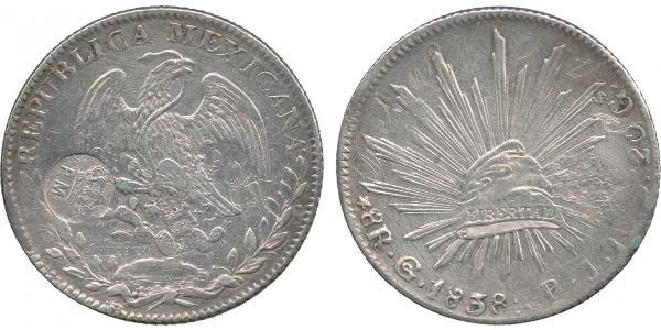 8 Real Second Federal Republic of Mexico (1846 - 1863) Silber 