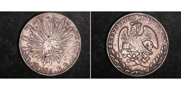 8 Real Second Federal Republic of Mexico (1846 - 1863) Silber 