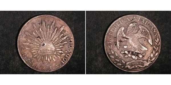 8 Real Second Federal Republic of Mexico (1846 - 1863) Silber 