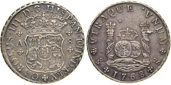 8 Real Spanisches Kolonialreich (1700 - 1808) Silber Karl III. von Spanien (1716 -1788)