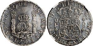 8 Real Vizekönigreich Neuspanien (1519 - 1821) Silber Philip V von Spanien (1683-1746)