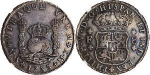 8 Real Vizekönigreich Neuspanien (1519 - 1821) Silber Philip V von Spanien (1683-1746)